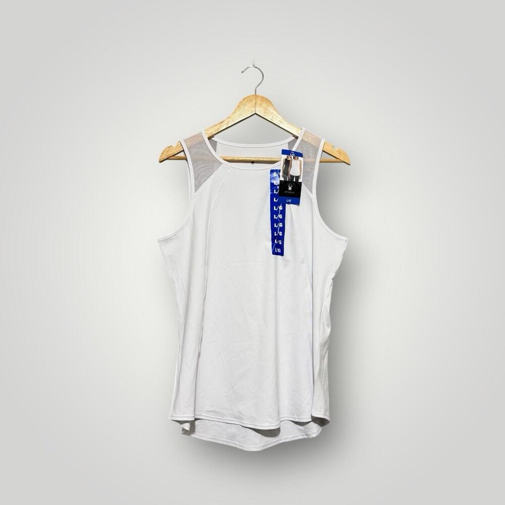 Spyder Active Sport Sleeveless Tank Top White Mesh LG Women’s
